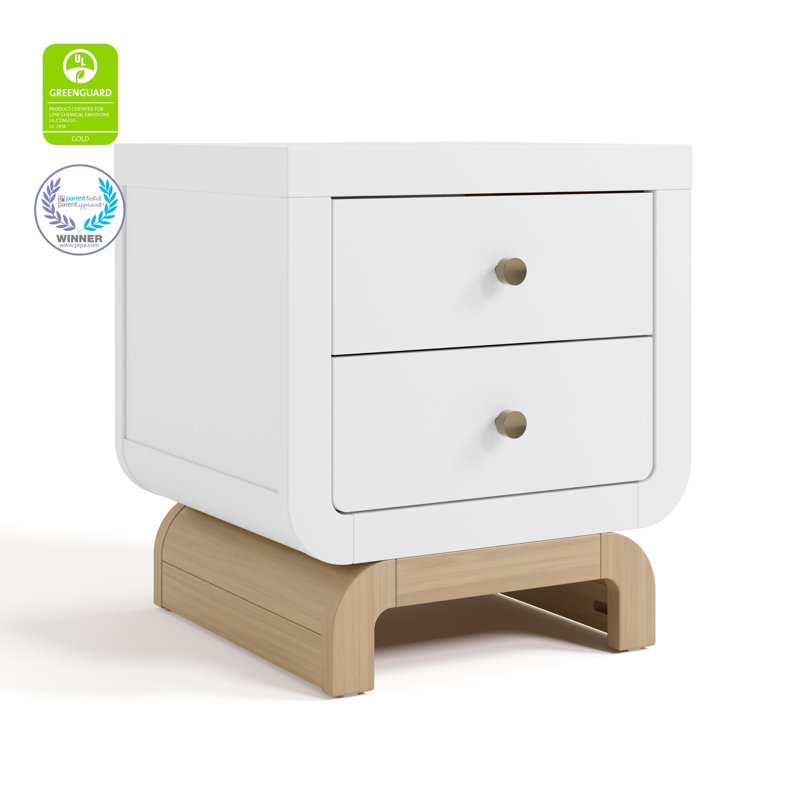 Santorini 2 Drawer Nightstand, White