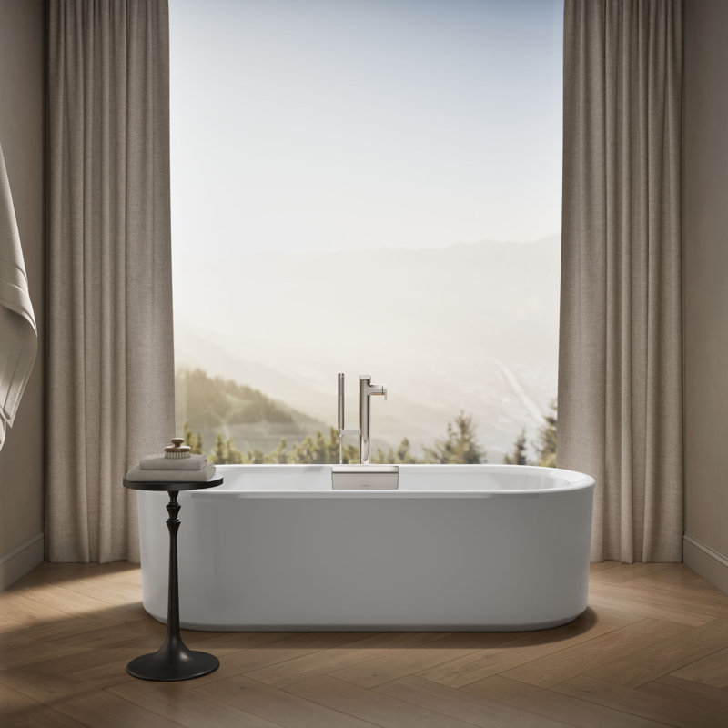 Volute 70-7/8 In. X 30-3/8 In. Freestanding Bath With Shroud