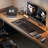 Nut-brown+Black Solid Wood+Iron with 3 drawers desk-375103411-375103422
