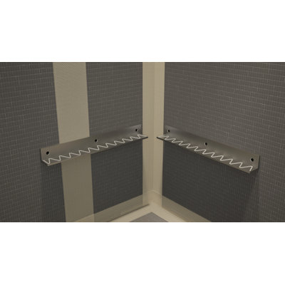 18 po × 18 po × 4 po Ensemble de banc de douche en coin flottant avec support en béton Original