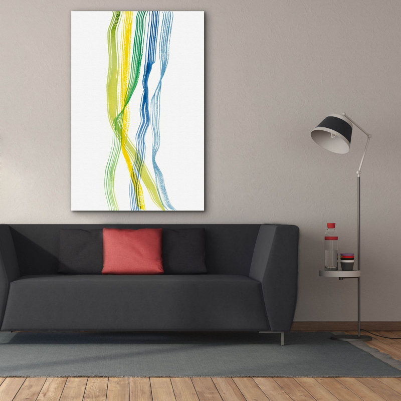 «Ribboned 1» par Alicia Ludwig, art mural sur toile, H 60 po x l 40 po x P 1,5 po