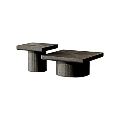 Wood Nesting Coffee Table Set of 2