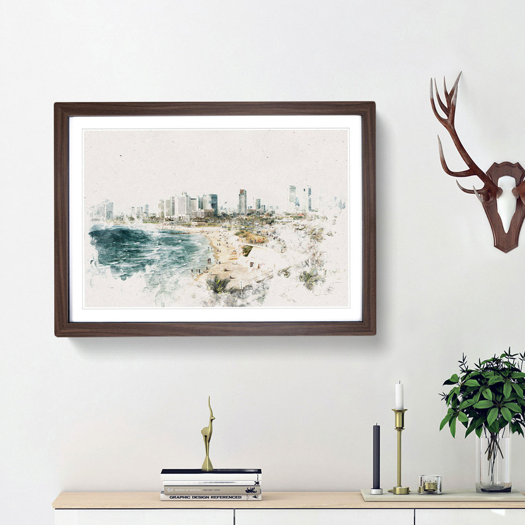 Tel Aviv Israel Skyline - Picture Frame Painting Print