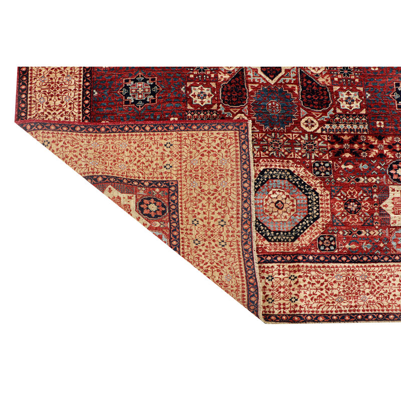 Hand-Knotted High-Quality Red/Blue/Beige Area Rug