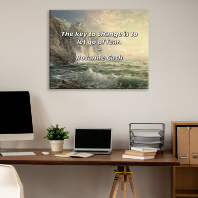 Artsy Quote "The key to change is to let go of fear." By Rosanne Cash Gallery Wrapped Canvas