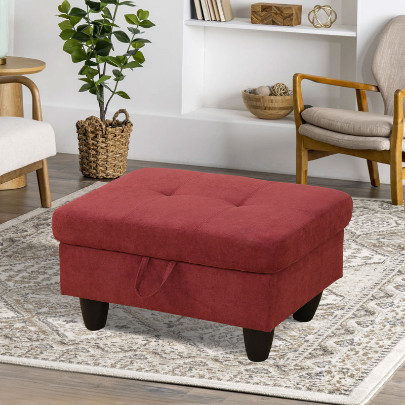 Repose-pieds Claritza, Polyester rouge