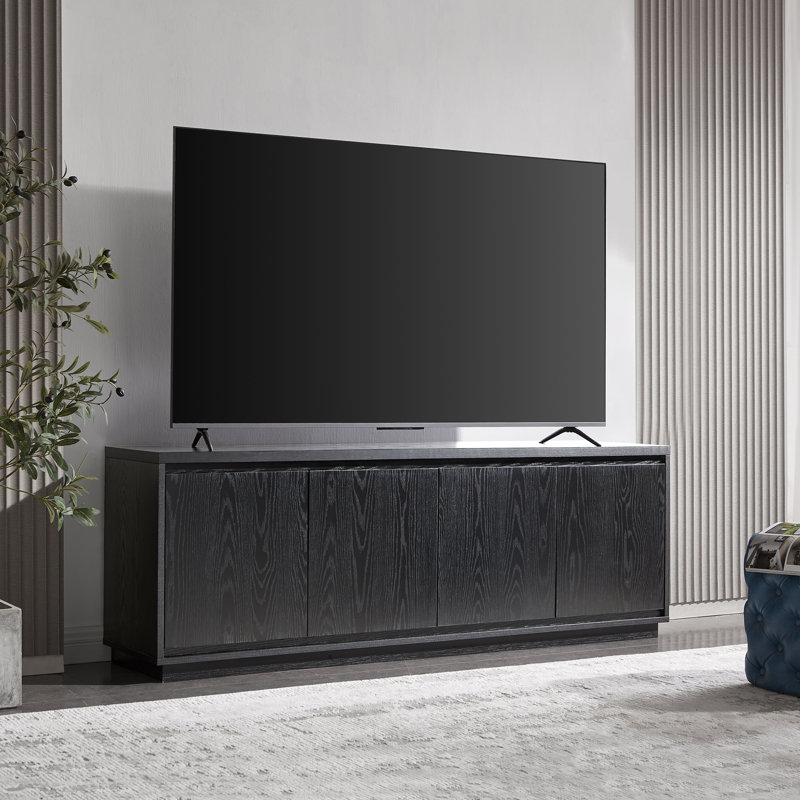 Timeo Unfinished TV Stand for TVs up to 75", Black
