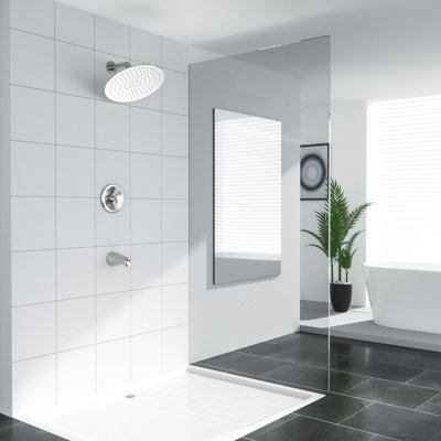 10” Wall Mount Shower Head Rain Mixer Shower System Two-function Bathroom Tub Shower Faucet Set