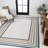Vandervliet Classic Coastal Mitred Stripe Reversible Machine-Washable Cream/Navy Indoor/Outdoor Rug-711333139