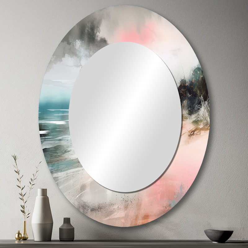 Miroir mural Ocean's Embrace V - Gris, 43 po x 33 po