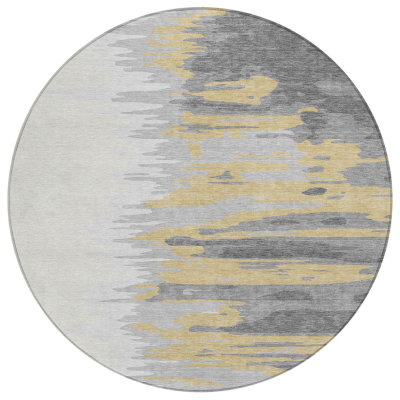 Tapis rond gris anthracite 8 po