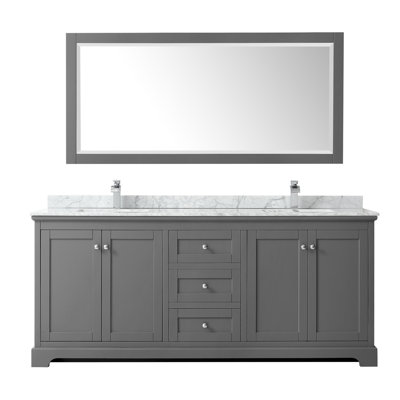Ensemble de meuble-lavabo double 80 "avec miroir Avery
