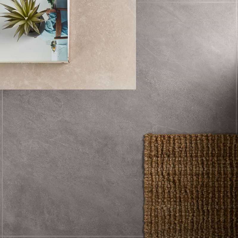 Era 48X48 Limestone Look Matte Porcelain Tile, Slate Gray