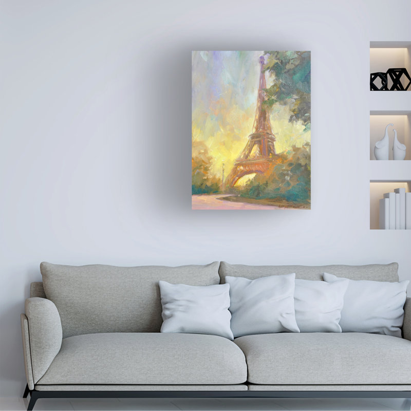 French Country Eiffile sur toile, H 19 po x l 14 po x P 2 po
