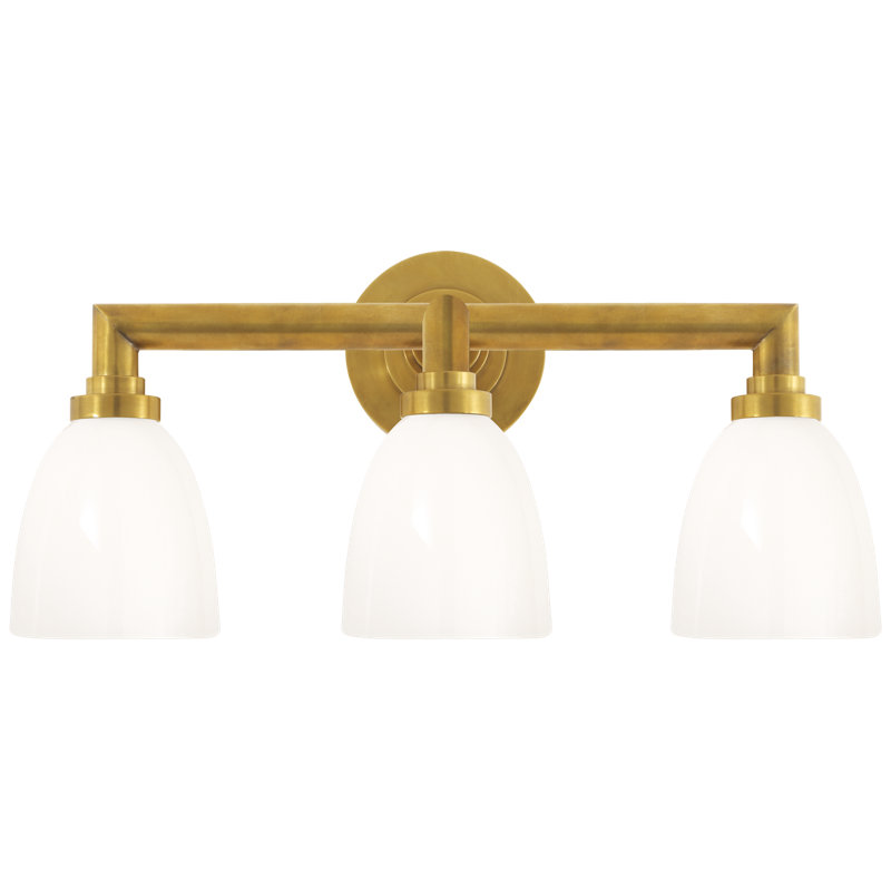 Chapman & Myers Wilton Triple Bath Light, Hand-Rubbed Antique Brass