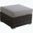 Fully Assembled Outdoor Ottoman with Weather-Resistant Wicker and Gray Cushion-1220613223