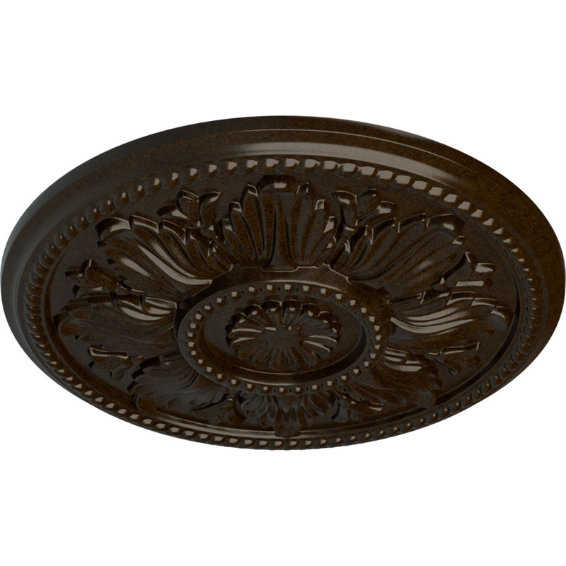 Médaillon de plafond Endurathane Edinburgh, DE 18 po x P 1 3/4 po (convient aux auvents jusqu'à 5 1/4 po), finition bronze peinte à la main