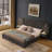 King Size Upholstered Bed Frame with Headboard-1187181677-1187181674