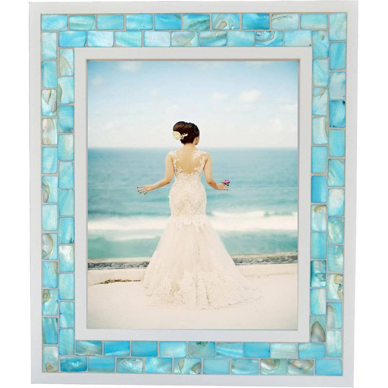 Cadre photo 8 x 10 plaques bleues