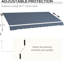 Auvent de patio rétractable 12 pi x 10 pi. Manivelle manuelle, tissu 280G / M et eau. Cadre en aluminium pour différents endroits. Abat-jour gris anthracite avec balcon à manivelle, patio, cour
