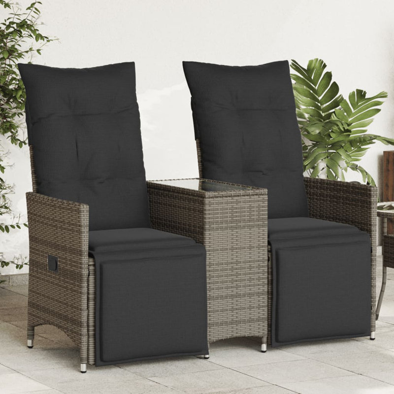  Canapé de jardin inclinable gris