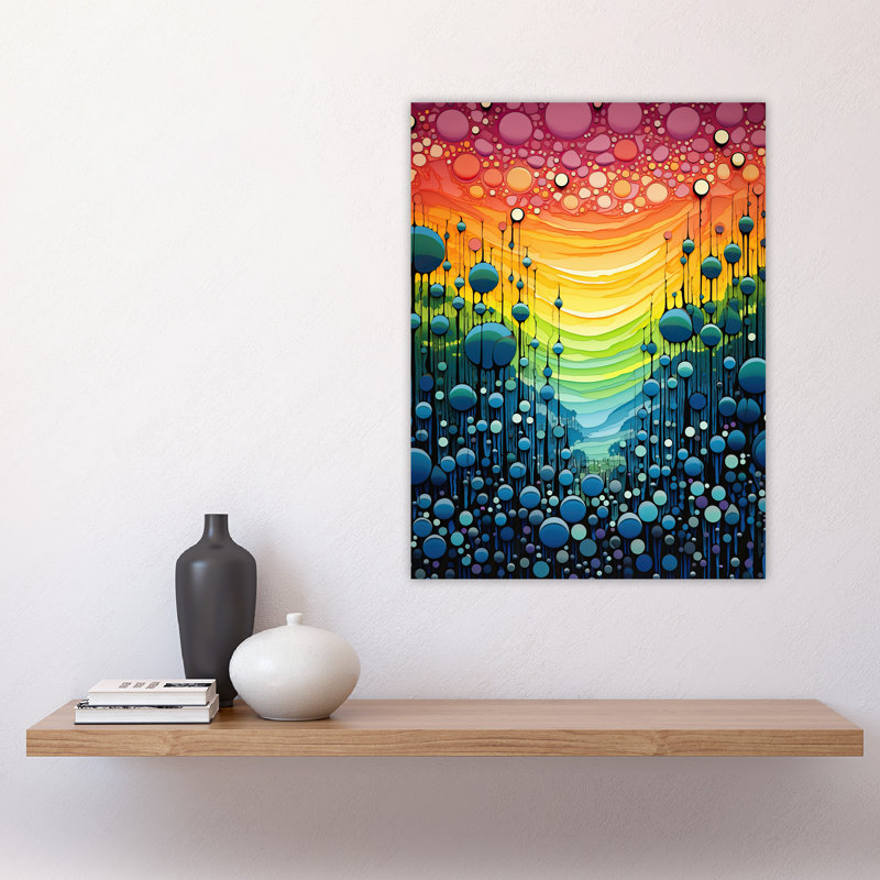Wall Art Print Rainbow Bubbles Abstract Painting Artwork Bold Vibrant Poster