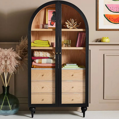 American Retro Solid Wood Display Cabinet