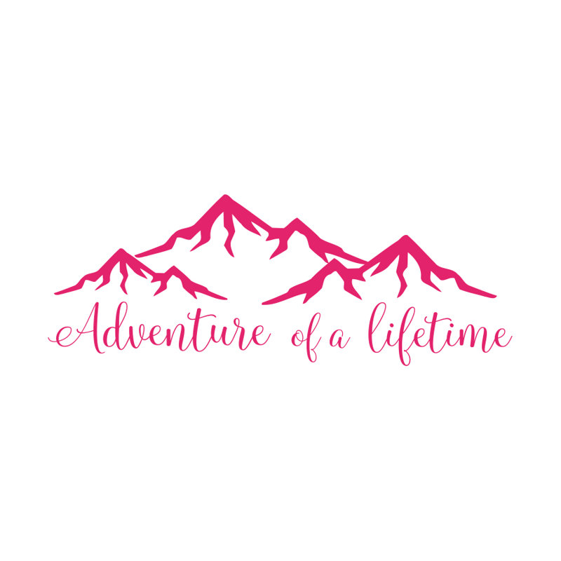 Adhésif décoratif citation «Adventure of a Lifetime», Rose vif