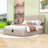 Upholstered Platform Bed with Hydraulic Storage System and Headboard-863995812-863995813