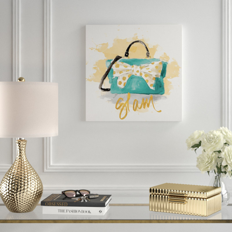 «Glam Purse», reproduction de peinture à l'aquarelle, H 18 po x l 18 po x P 1 po, Toile tendue