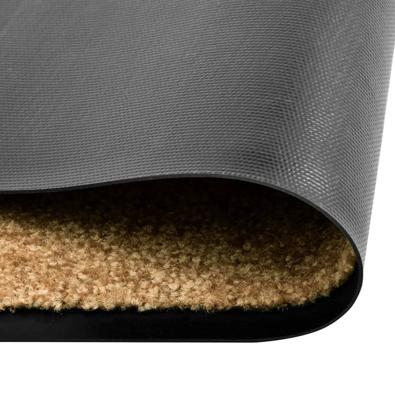 Deirore Non-Slip Indoor / Outdoor Doormat, Cream, 0.9cm H x 60cm W x 40cm L