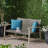 Handwoven Wicker Loveseat with Acacia Wood Frame for Outdoor Relaxation