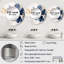 Savy bleu blanc hibiscus tropical Harmony Flowers I - miroir floral, miroir mural rond bleu unique, impression sur métal-508644862