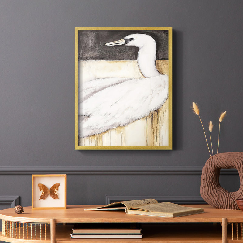 ANIMAUX série CCCCLXXXXI - Reproduction encadrée de qualité supérieure - Prêt à être accroché - Aucun clou requis, Doré