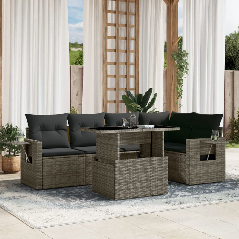 Vidaxl Garden Sofa Set Grey