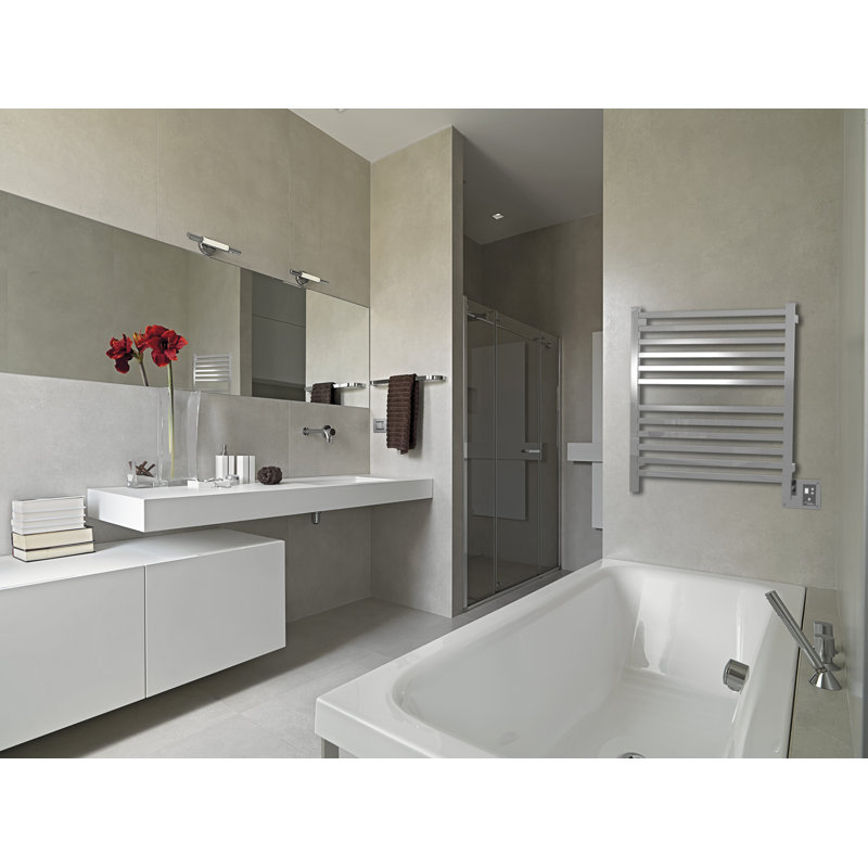Polished Nickel Modern Wall Mount Electric Towel Warmer