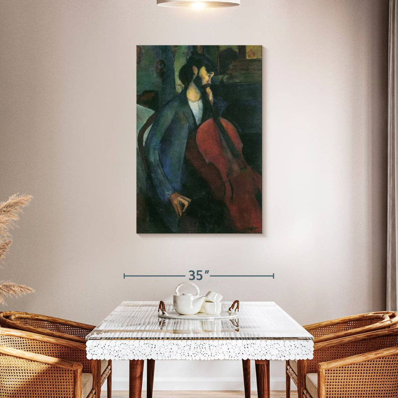 Abarca le violoncelliste 1909, H 45 po x l 30 po