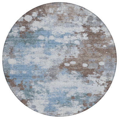 Machine Washable Indoor/Outdoor Xhevrie Brown Rug