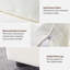 Canapé modulaire blanc crème - Sièges en tissu d'ameublement en chenille détachables et reconfigurables