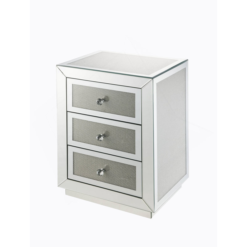 Noralie Mirrored & Faux Dimaonds Accent Table