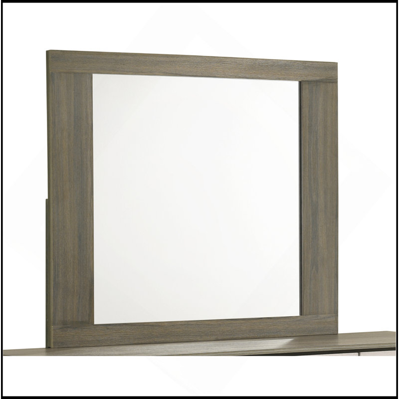 Miroir de style moderne en bois beige et brun