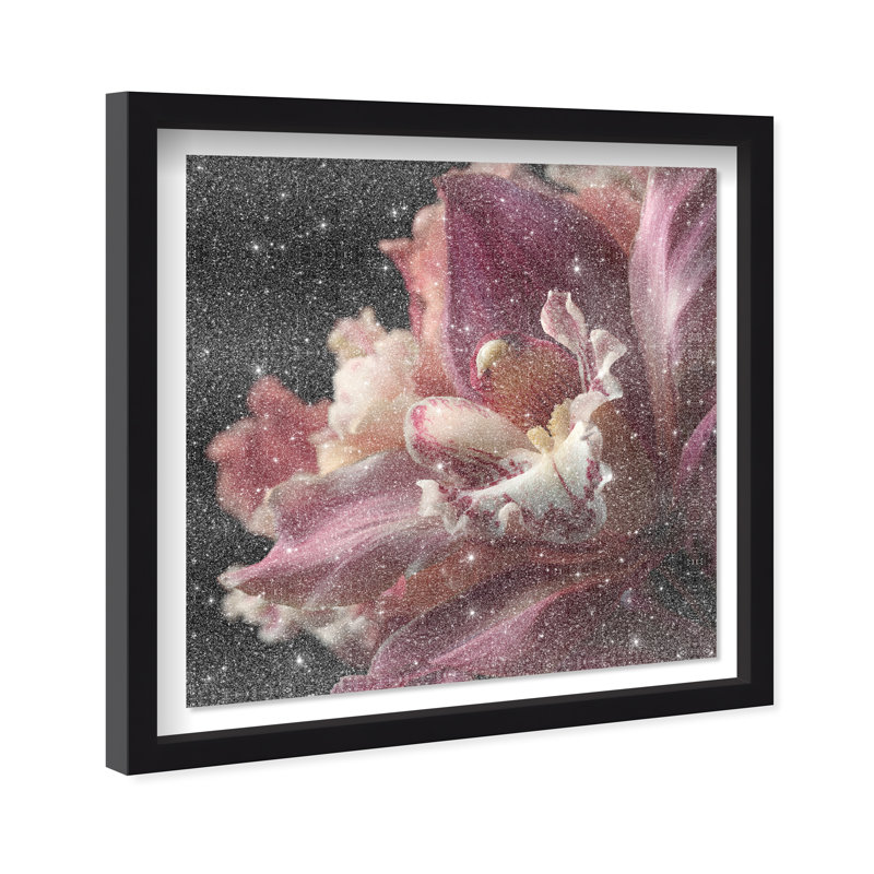Velvet Labellum Shadowbox Floral & Botanical Print by Oliver Gal, Black Frame, 12 x 12, 31.5"H x 31.5"W, Black Shadowbox