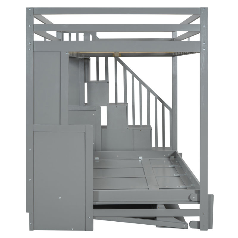 Lit escamotable multifonctionnel avec bureau, lit superposé hydraulique et lit mezzanine avec rangement