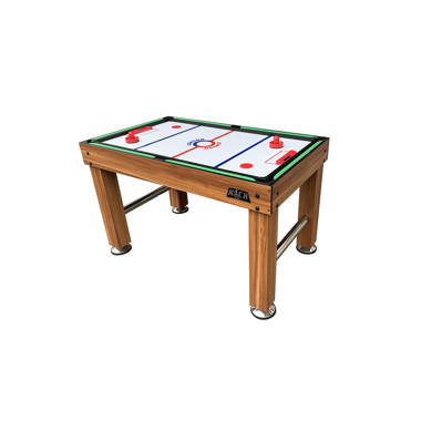 SIMBAUSA 7 FT Multi Games Pool Table Red Air Hockey Table Tennis Table Top  – Strike