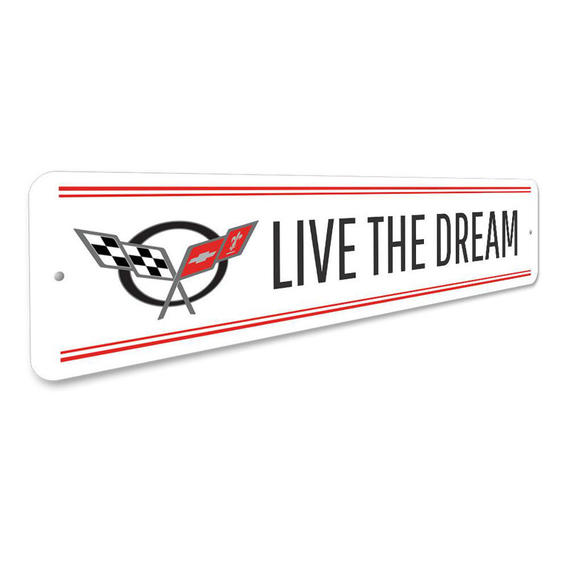 Panneau «Live the Dream» en aluminium, H 4 po x l 18 po x P 0,04 po