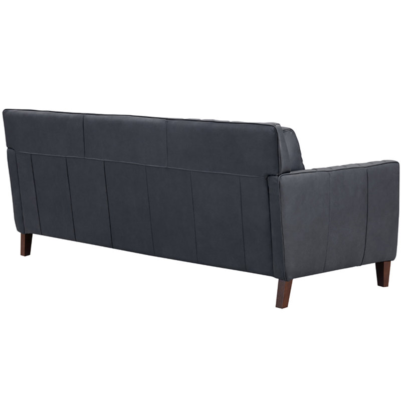 Darlena Top Grain Leather Sofa Couch, Ennis Gun Powder