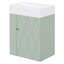 Meuble-lavabo de 20 po avec lavabo en céramique, porte à motif de losanges, poignées dorées et tablettes de rangement latérales - petit cabinet moderne avec barre à serviettes, fabrication en panneau de fibres à densité moyenne, assemblage requis-1252810688