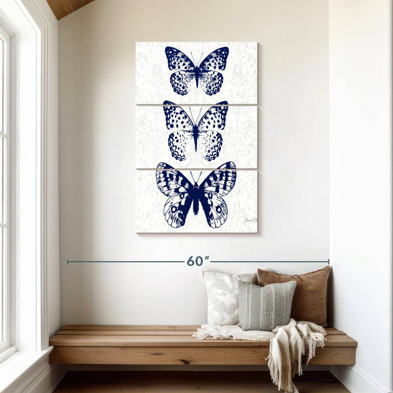 Brampt Indigo Butterfly Study, 45'' H x 28'' W