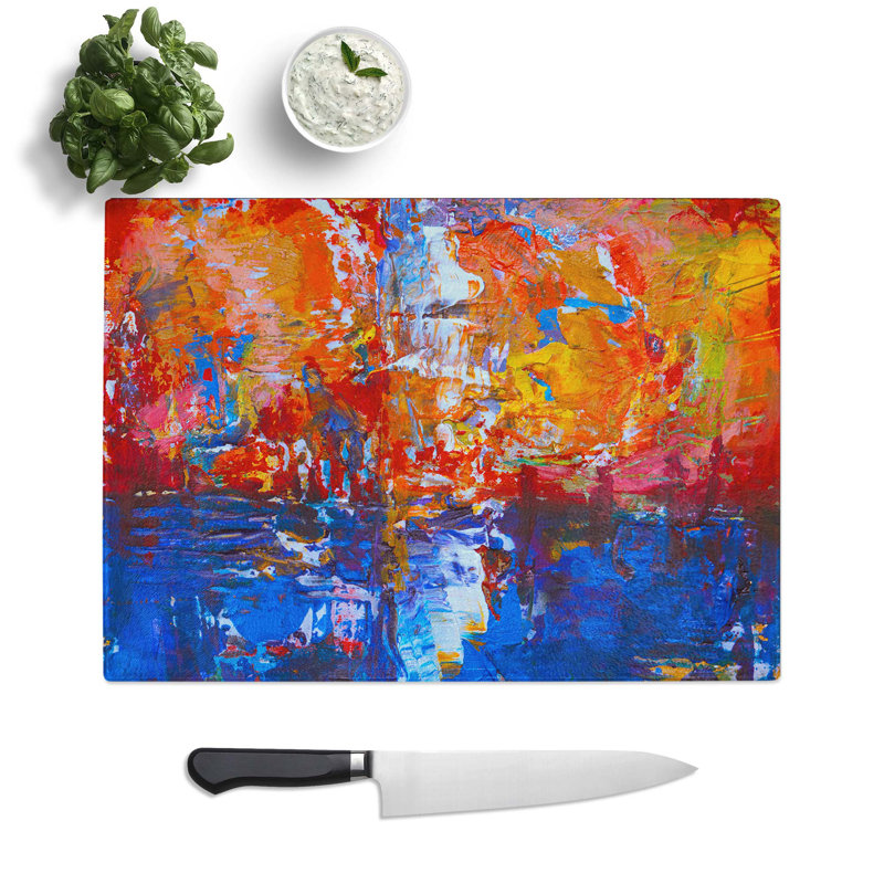 Tempered Glass Art Painting Vol.386 Chopping Board, 39 cm W x 28.5 cm L