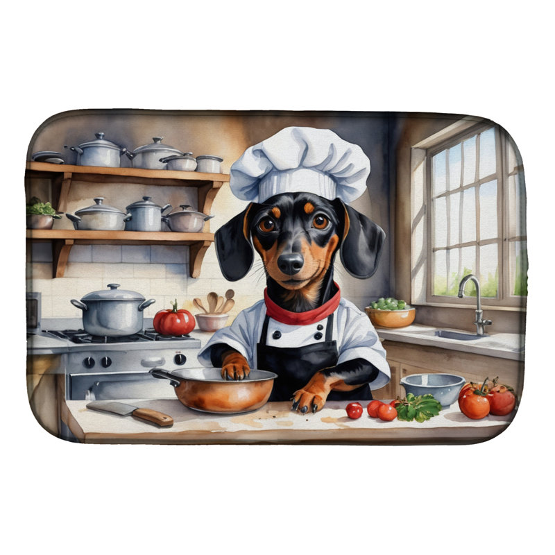 Tapis de séchage Dachshund The Chef